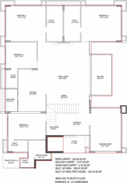 Arista Eminence 24 (4BHK+4T (2,905.29 sq ft) + Servant Room 2905.29 sq ft)