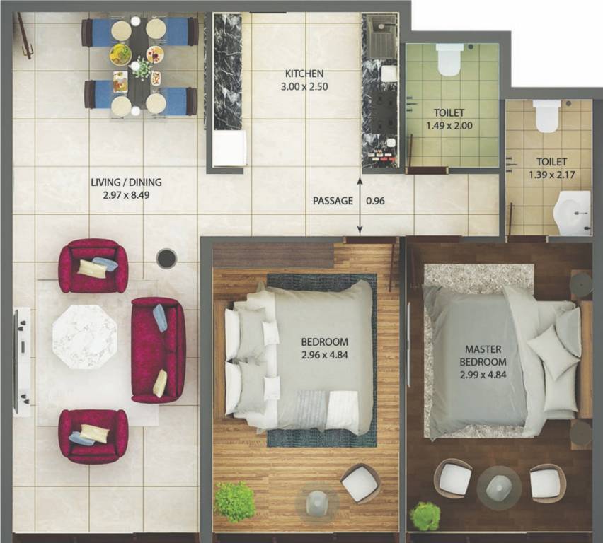 Expat Vida Phase 2 (2BHK+2T (1,024.94 sq ft) 1024.94 sq ft)