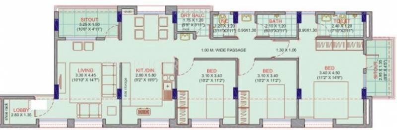 RB Silver Homes (3BHK+3T (1,353 sq ft) 1353 sq ft)