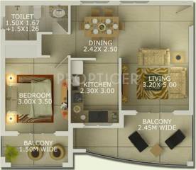 B and F Kensington Square (1BHK+1T (836 sq ft) 836 sq ft) B and F Kensington Square (1BHK+1T (836 sq ft) 836 sq ft)