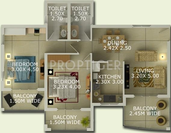 B and F Kensington Square (2BHK+2T (1,164 sq ft) 1164 sq ft) B and F Kensington Square (2BHK+2T (1,164 sq ft) 1164 sq ft)