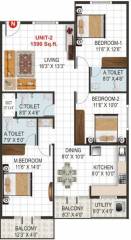 V K Krishna Gardenia (3BHK+3T (1,590 sq ft) 1590 sq ft)