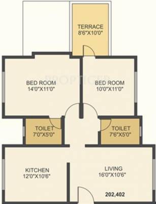 Pate Signoriya (2BHK+2T (985 sq ft) 985 sq ft)