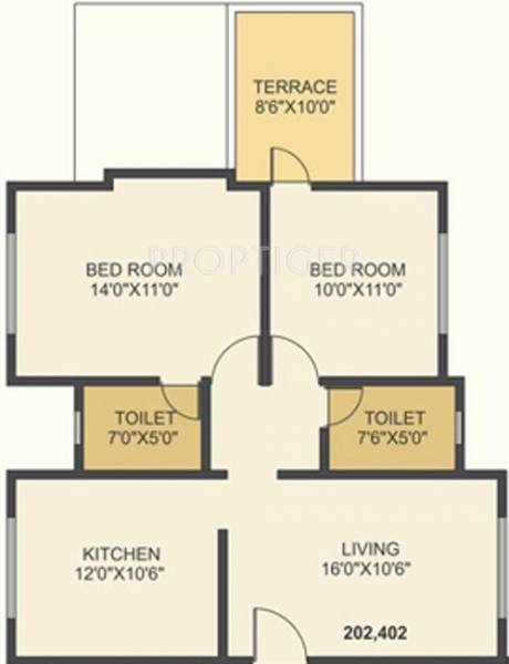 Pate Signoriya (2BHK+2T (985 sq ft) 985 sq ft)