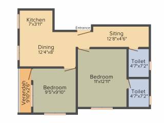 Concrete Ganguly Bhawan (2BHK+2T (730 sq ft) 730 sq ft) Concrete Ganguly Bhawan (2BHK+2T (730 sq ft) 730 sq ft)