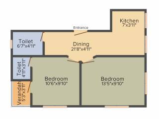 Concrete Ganguly Bhawan (2BHK+2T (600 sq ft) 600 sq ft) Concrete Ganguly Bhawan (2BHK+2T (600 sq ft) 600 sq ft)