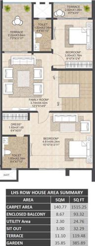 Mahindra Bloomdale Row House 12 61 To 66 (3BHK+3T (1,515.24 sq ft) 1515.24 sq ft)