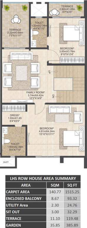 Mahindra Bloomdale Row House 12 61 To 66 (3BHK+3T (1,515.24 sq ft) 1515.24 sq ft)