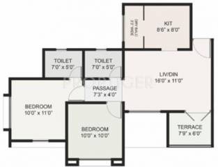 Rainbow Forest Hills (2BHK+2T (850 sq ft) 850 sq ft)