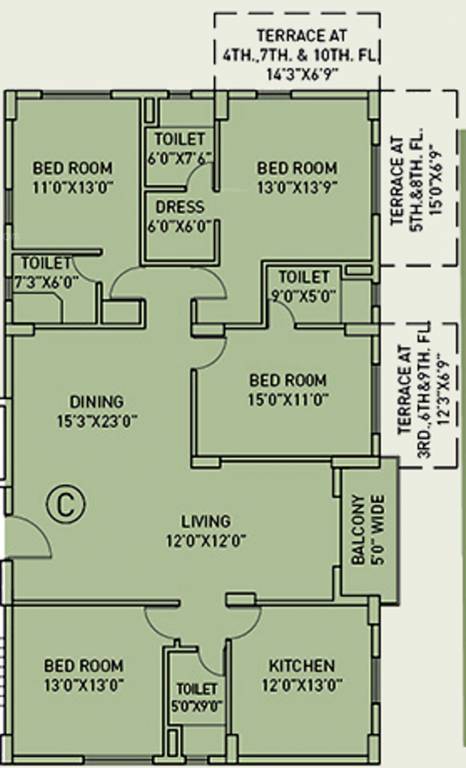  starwood tower 1 to 7 Floor Plan Floor Plan