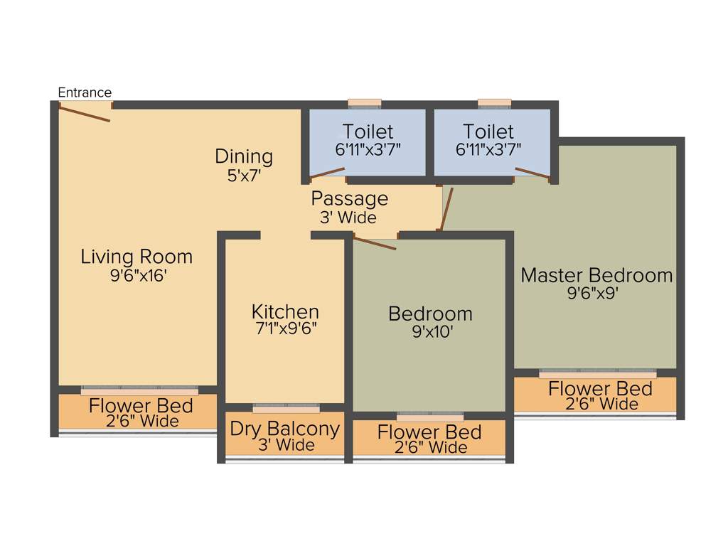 RNA N G Vibrancy Phase I (2BHK+2T (533.890 sq ft) 533.89 sq ft)