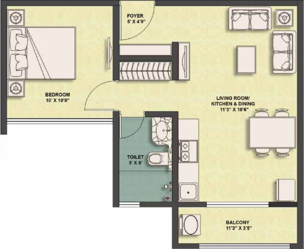 Vascon Citron Phase 2 (1BHK+1T (431.31 sq ft) 431.31 sq ft)