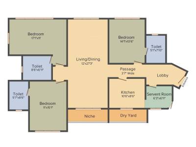 Raheja Acropolis (3BHK+3T (1,855 sq ft) 1855 sq ft)