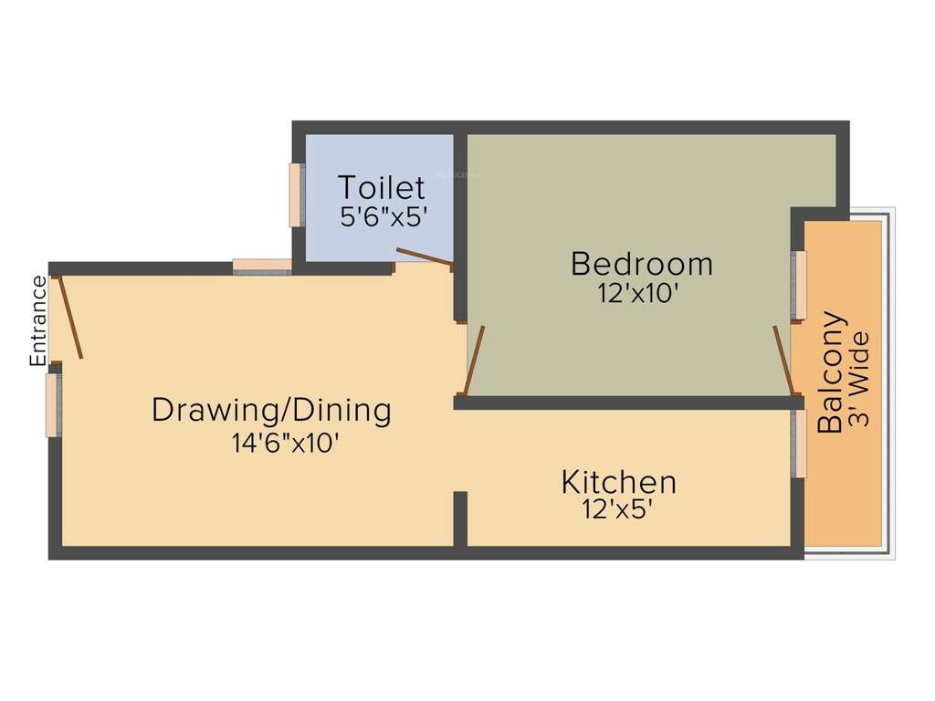 Lucky Palm Valley (1BHK+1T (600 sq ft) 600 sq ft)