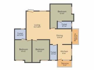 Sree Sai Air View Apartments (3BHK+3T (1,396 sq ft) 1396 sq ft)