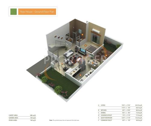 Insignia Brooklands (3BHK+3T (2,334 sq ft)   Servant Room 2334 sq ft)
