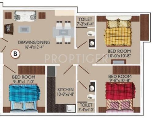 DJ Nibedita Residency (3BHK+2T (966 sq ft) 966 sq ft) DJ Nibedita Residency (3BHK+2T (966 sq ft) 966 sq ft)