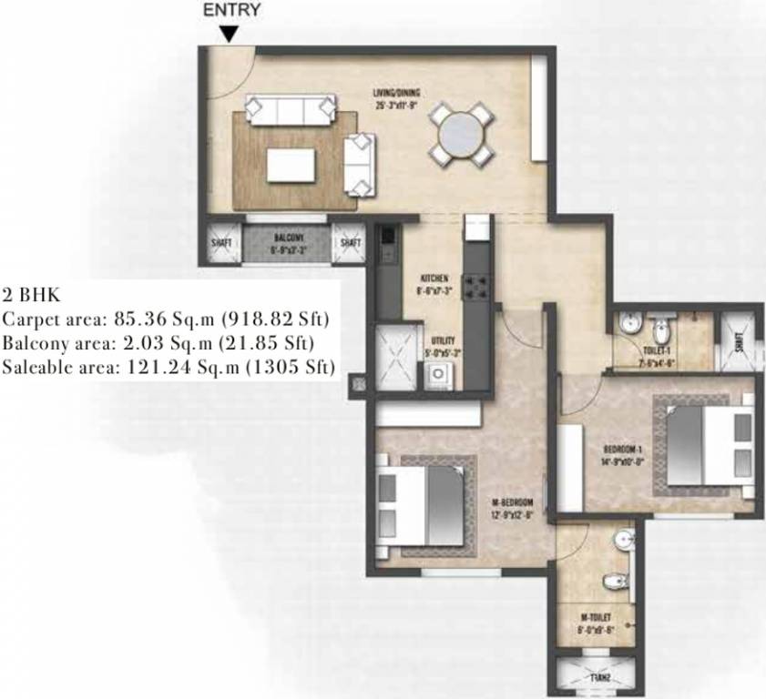 Shriram Codename Treasure Island (2BHK+2T (1,305 sq ft) 1305 sq ft) Shriram Codename Treasure Island (2BHK+2T (1,305 sq ft) 1305 sq ft)