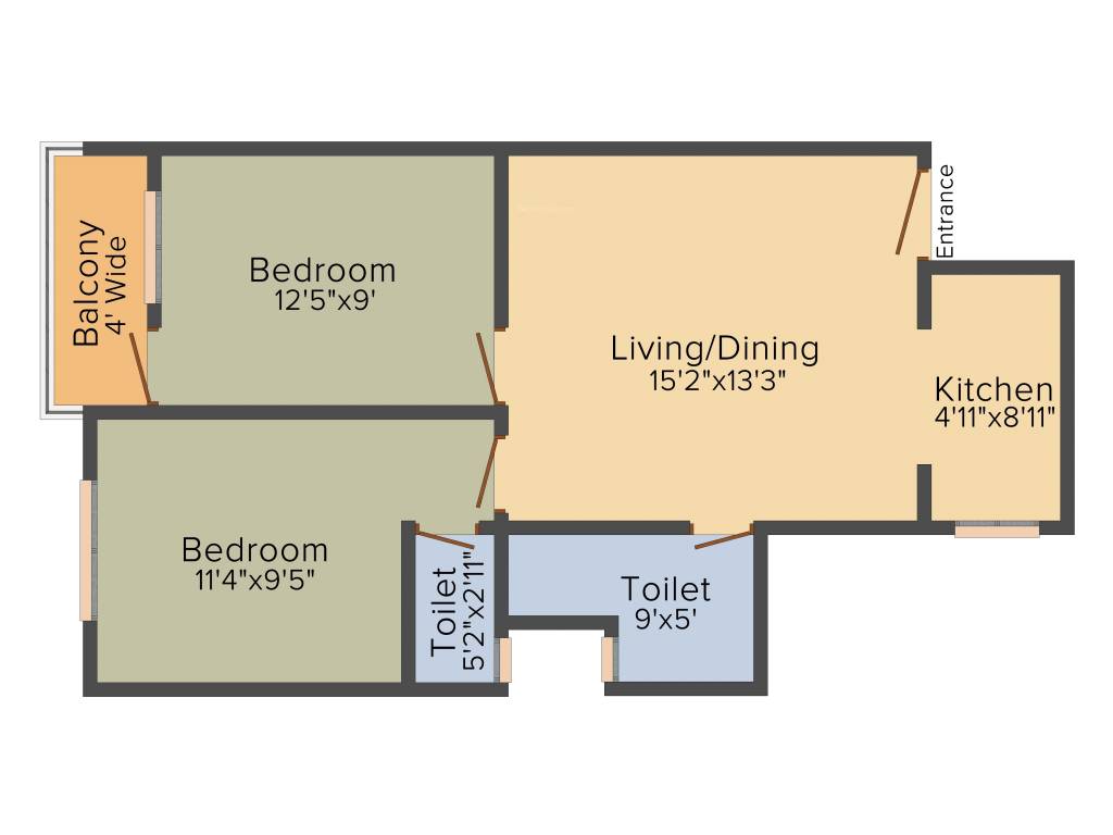 B S Pratibha Apartment (2BHK+2T (860 sq ft) 860 sq ft)