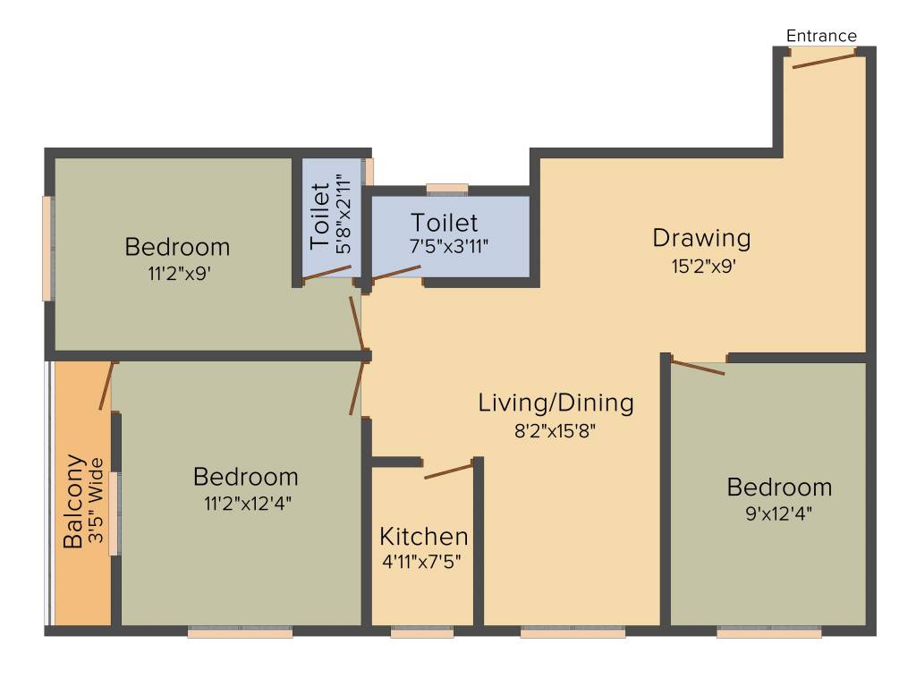 B S Pratibha Apartment (3BHK+3T (1,210 sq ft) 1210 sq ft)
