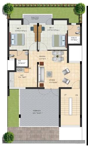 Habitat Dream Terraces Floor (2BHK+2T (1,180 sq ft) 1180 sq ft) Habitat Dream Terraces Floor (2BHK+2T (1,180 sq ft) 1180 sq ft)