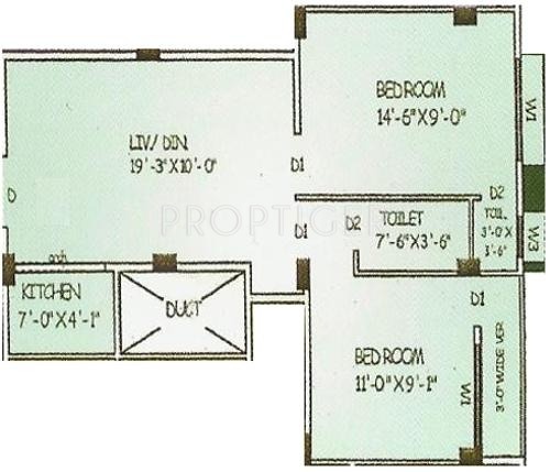 Basu And Hazra Rupasi Abasan (2BHK+2T (729 sq ft) 729 sq ft)