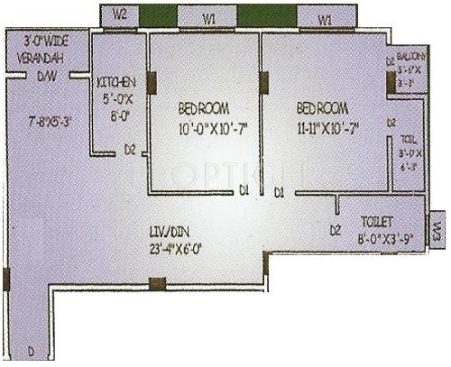 Basu And Hazra Rupasi Abasan (2BHK+2T (850 sq ft) 850 sq ft)