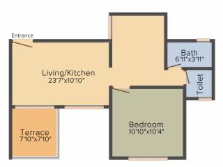 Sai Exotique (1BHK+1T (415.38 sq ft) 415.38 sq ft)