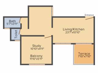 Sai Exotique (1BHK+1T (359.62 sq ft) 359.62 sq ft)