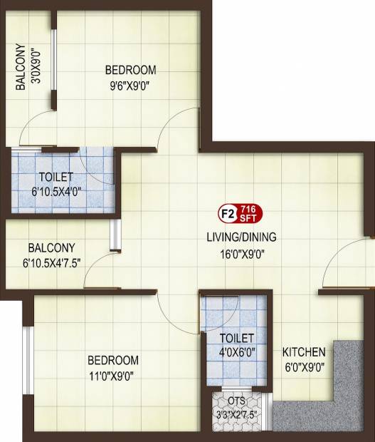 Asset ATH Aspire (2BHK+2T (716 sq ft) 716 sq ft)