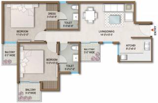Wave Dream Homes (2BHK+2T (695.03 sq ft) 695.03 sq ft) Wave Dream Homes (2BHK+2T (695.03 sq ft) 695.03 sq ft)