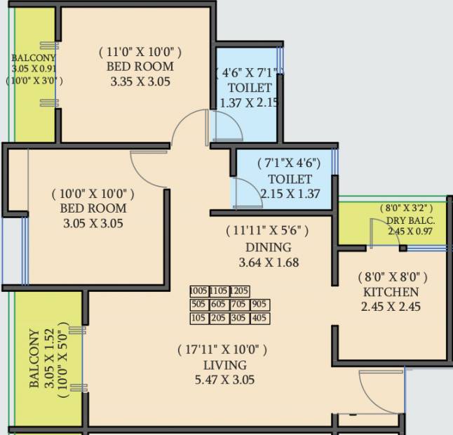 SVG Royal Exotica Phase I (2BHK+2T (668.33 sq ft) 668.33 sq ft)