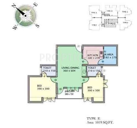 Kristal Onyx E (2BHK+2T (1,019 sq ft) 1019 sq ft) Kristal Onyx E (2BHK+2T (1,019 sq ft) 1019 sq ft)