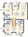 Doshi Tranquil Floor Plan (3BHK+3T)