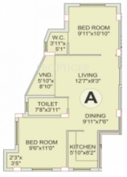 Eden Symphony (2BHK+2T (854 sq ft) 854 sq ft)