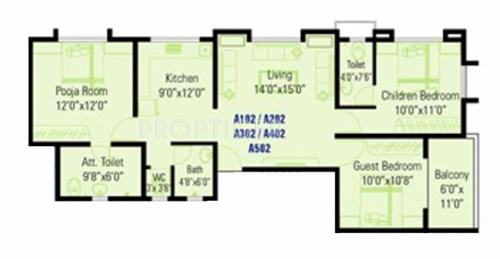 Shivtara Tara Green (3BHK+2T (1,186 sq ft) 1186 sq ft)