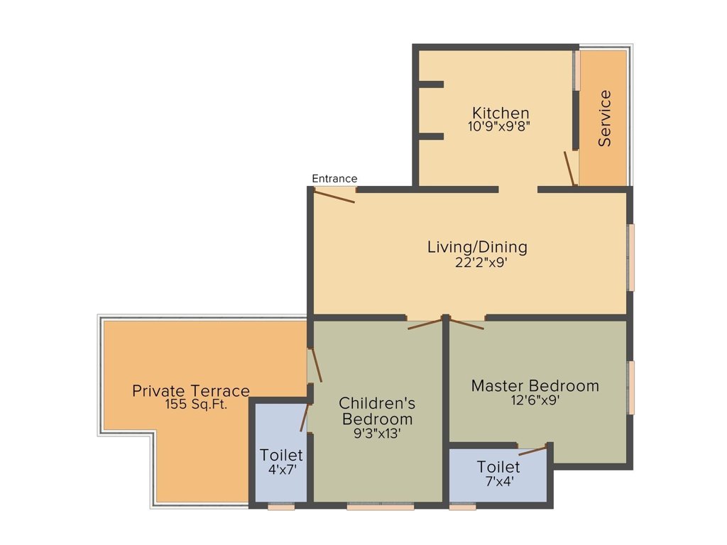 The Nest The Nest Aspire (2BHK+2T (910 sq ft) 910 sq ft)
