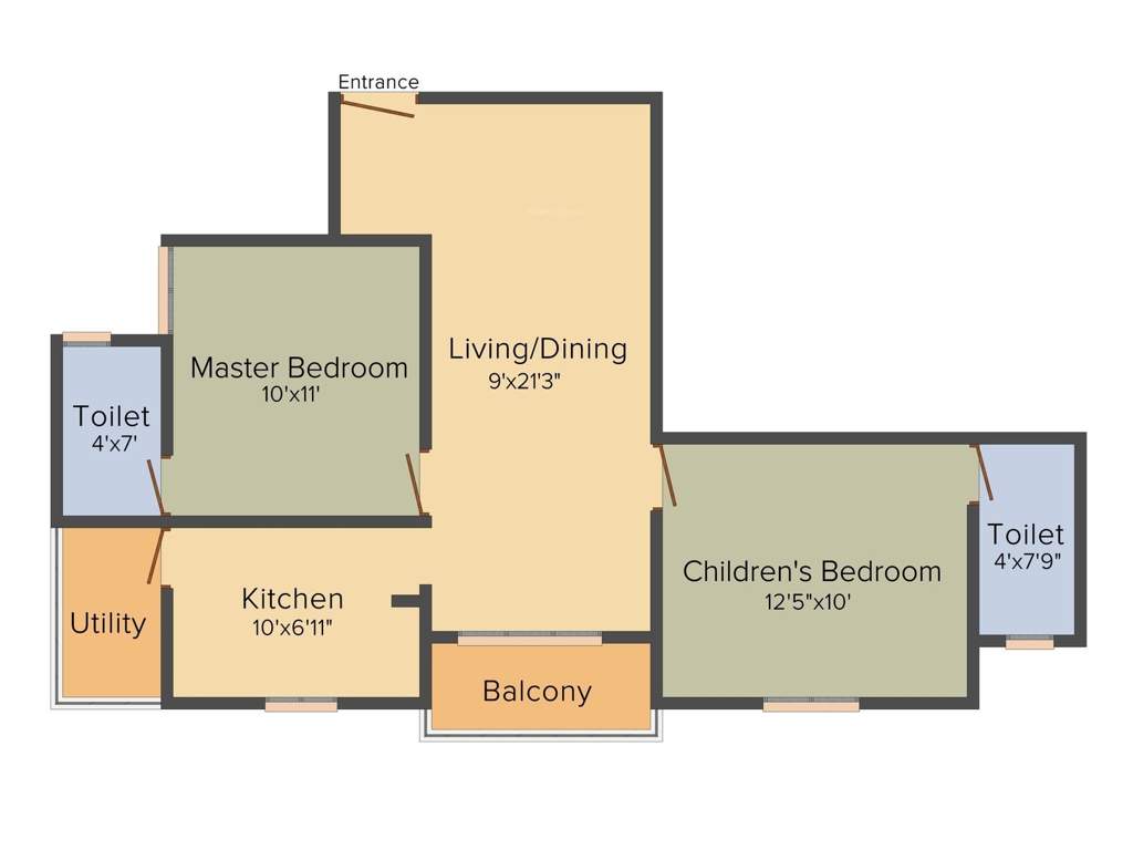 The Nest The Nest Aspire (2BHK+2T (935 sq ft) 935 sq ft)