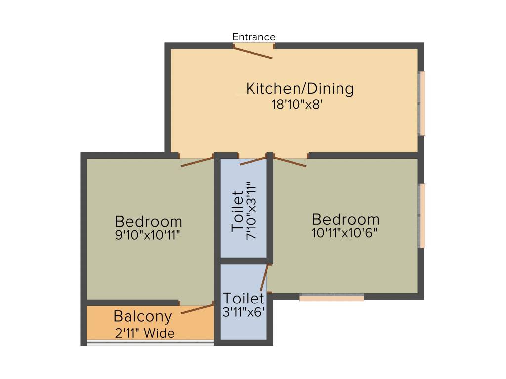 Siddhi Vinayak Maa Tara Apartment (2BHK+2T (695 sq ft) 695 sq ft)