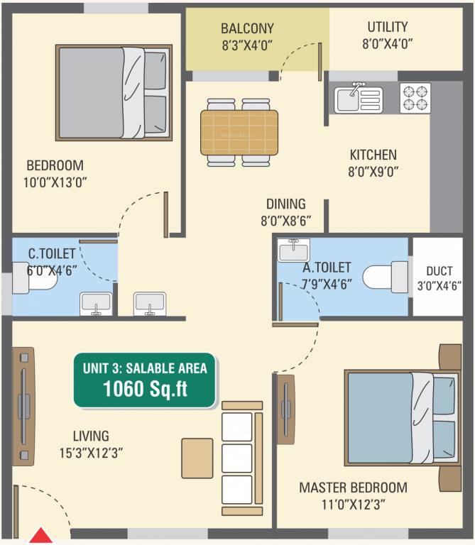 5 Elements GR Gardenia (2BHK+2T (1,060 sq ft) 1060 sq ft)