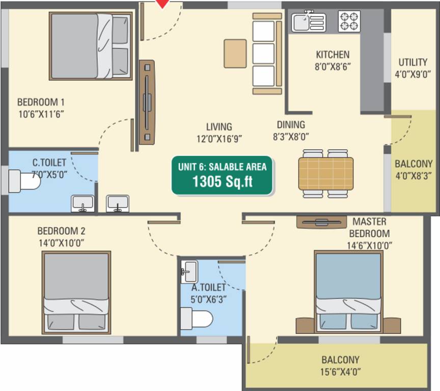 5 Elements GR Gardenia (3BHK+2T (1,305 sq ft) 1305 sq ft) 5 Elements GR Gardenia (3BHK+2T (1,305 sq ft) 1305 sq ft)