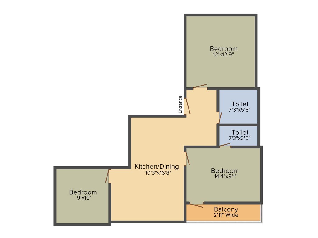 Siddhi Vinayak Vinayak Apartment 2 (3BHK+2T (1,126 sq ft) 1126 sq ft)