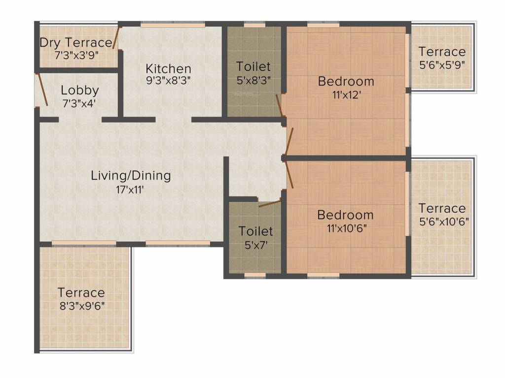 Eisha Group Zenith 2BHK+2T (1168 sq ft)