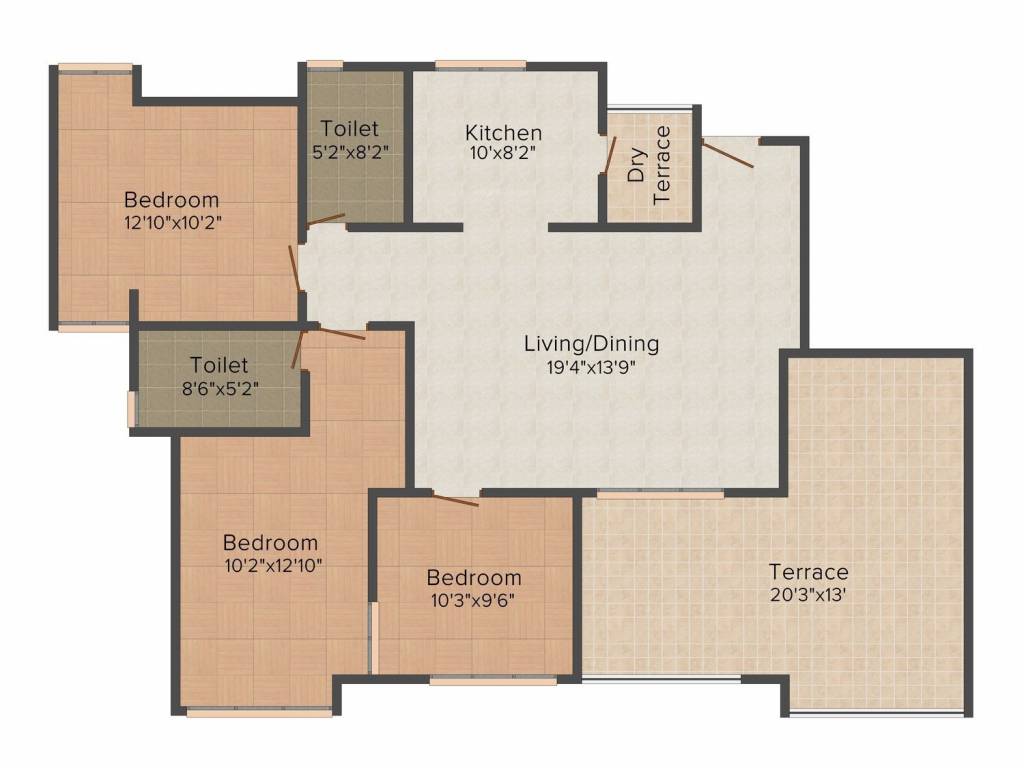 Eisha Group Zenith 2BHK+2T (1624 sq ft)