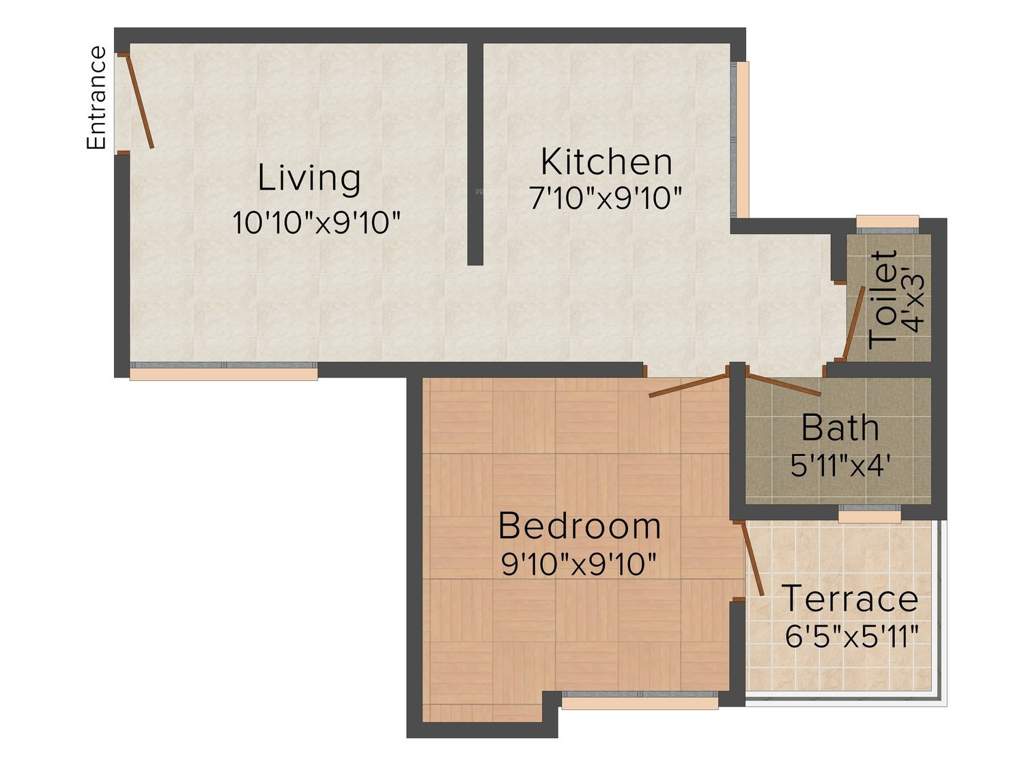 Dreams Corporation Sankalp 1BHK+1T (340 sq ft)