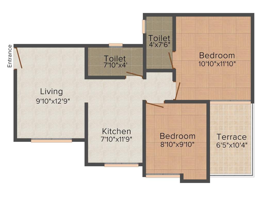 Dreams Corporation Sankalp 2BHK+2T (526 sq ft)