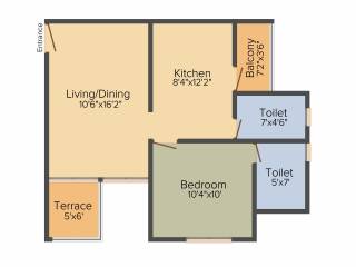 Prapti Estella (1BHK+1T (707 sq ft) 707 sq ft)