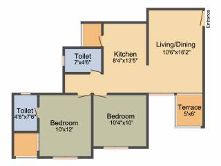 Prapti Estella (2BHK+2T (917 sq ft) 917 sq ft)