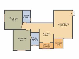 Prapti Estella (2BHK+2T (939 sq ft) 939 sq ft)