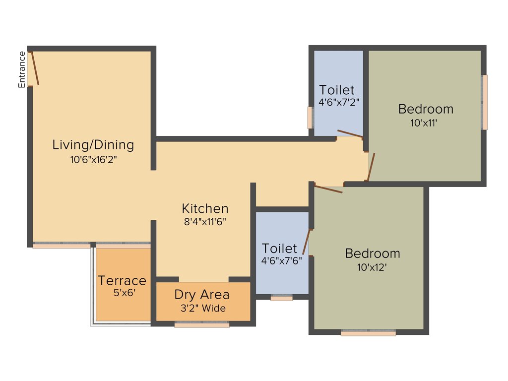 Prapti Estella (2BHK+2T (942 sq ft) 942 sq ft)